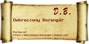 Debreczeny Berengár névjegykártya