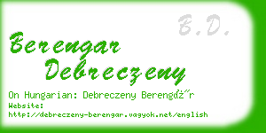 berengar debreczeny business card